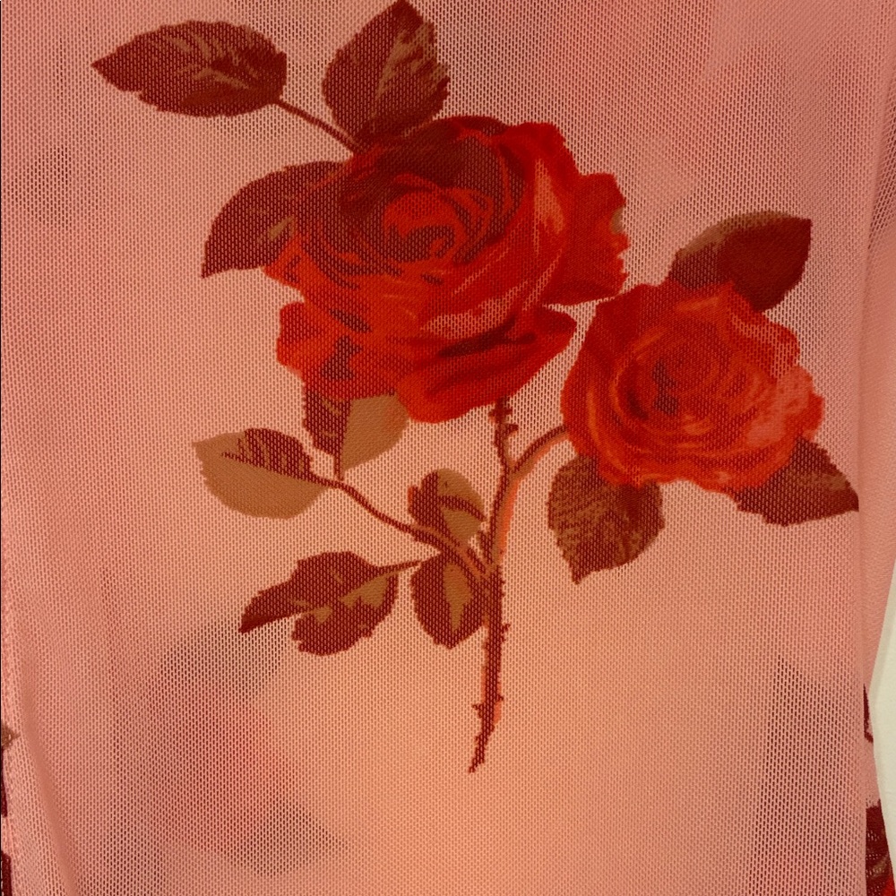 Free People Sheer Floral Tie Neck Top - Picture 5 of 5
